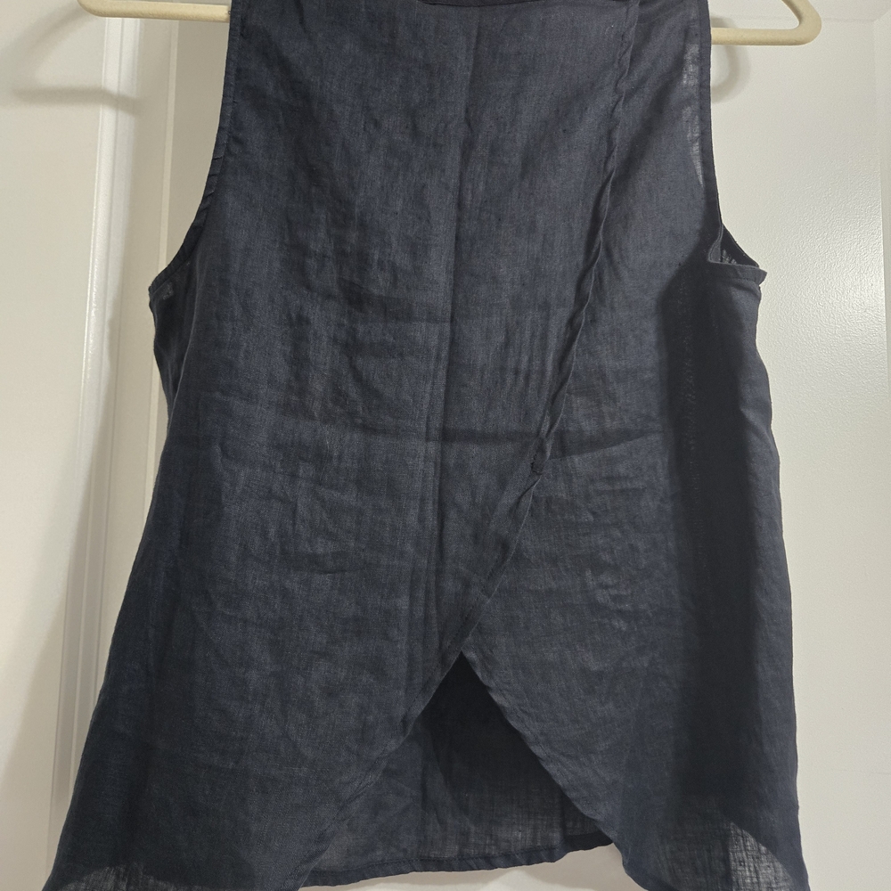 Sleeveless Black Wrap Top